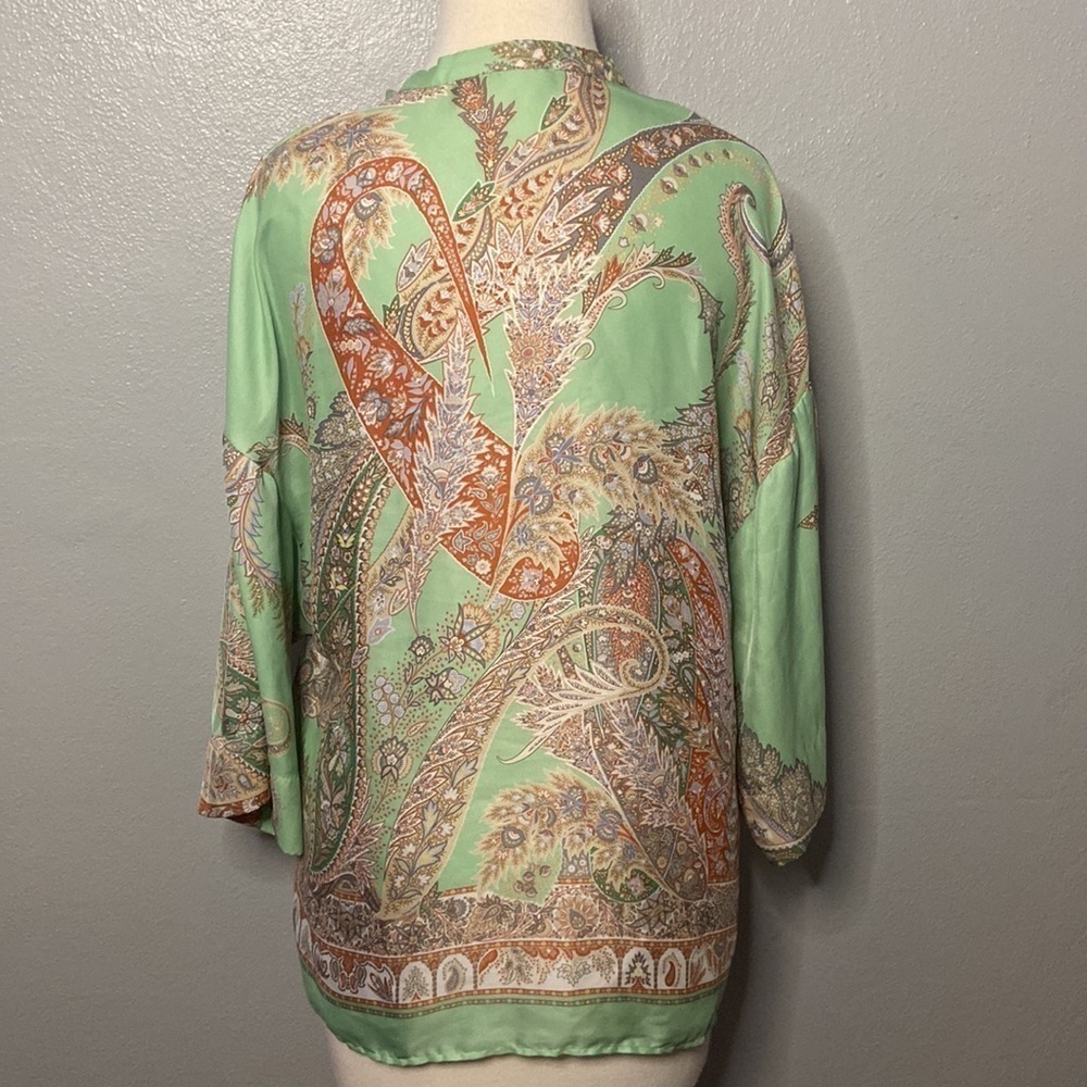 Zara Basic 3/4 Sleeve Lightweight Top Mint Green … - image 5